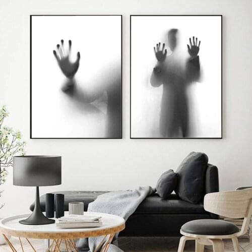 Black White Hand Body Nightmare Abstract Wall Art Canvas Painting Nordic Posters And Prints Wall Pictures For Living Room Decor
