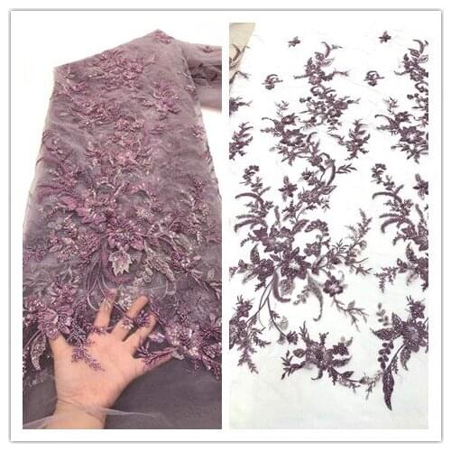African FrenchNet J-188683 Tulle Mesh Lace Fabric High Quality Nigerian Bridal Lace Embroidered Wedding Fabric