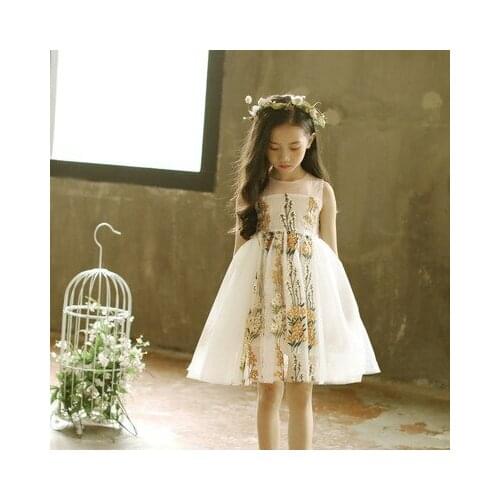 Childrens Princess Girls Dresses 2021 Summer New Kids Dresses for Girls Baby Korean Style Lace Vests Dresses Baby Girl Clothes