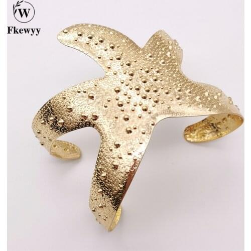 Fkewy Designer Starfish Bracelets For Women Charm Luxury Jewelry Gothic Accessories Festival Cuff Bracelet Girl Valentines Day