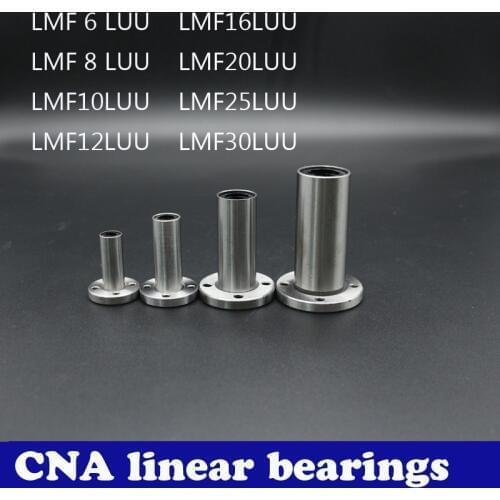 2pcs/lot LMF10LUU LM8LUU LM6UU LM12UU LM8UU LM16UU LM20UU LM25UU 10mm flange linear bearing CNC parts for 3D printer linear Rod