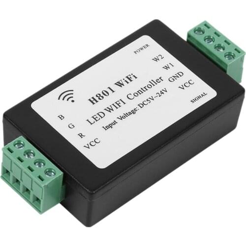 Quality H801 RGBW LED WIFI Controller LED RGB Controller DC5-24V Input for 5050 2835 3528 SMD LED Strip Light Tape Ribbon
