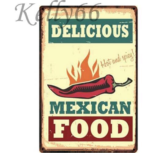 [ Kelly66 ] DELICIOUS MEXICAN FOOD Metal Tin Sign Tin Poster Home Decor Bar Antique Wall Art Painting 20*30 CM Size y-1344