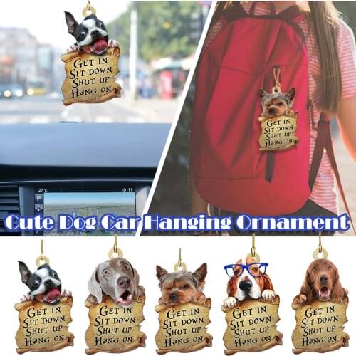 Brown Cartoon Pattern Cute Dog Car Hanging Ornament For Auto Home Backpack Keychain Car Decoration Pendant Ornament Орнаментыs