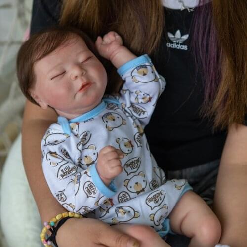 19 Inch 49cm Reborn Baby Dolls real alive sleeping newborn bebe boy soft silicone doll children gift bebe reborn menino