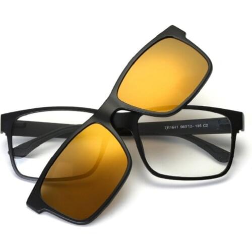 HINDFIELD Fashion Square Optical Glasses Frame With Sunglasses lens Brand Designer Vintage Prescription Eyeglasses Women Men