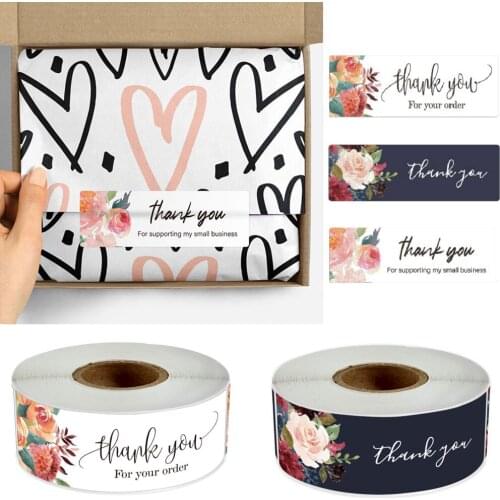 120pcs Flower Thank You Stickers Seal Labels Thank You for Supporting My Small Business Stickers Wedding Scrapbooking Stickers