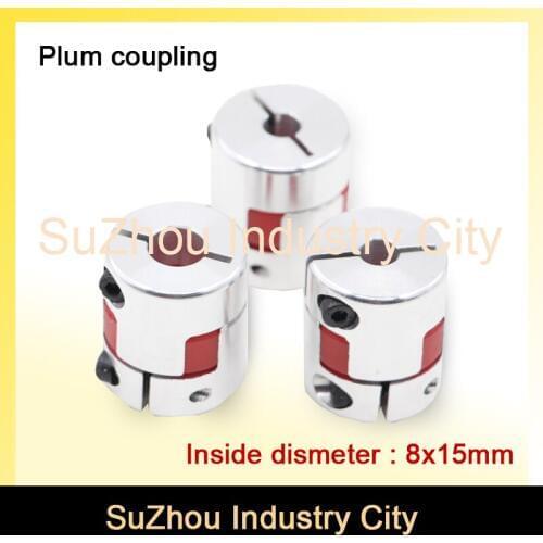 New sale ! 3pcs 8mm to 15mm CNC Starter Shaft Coupler Connector Flexible Jaw Spider Plum Coupling Diameter 40mm Length 66mm