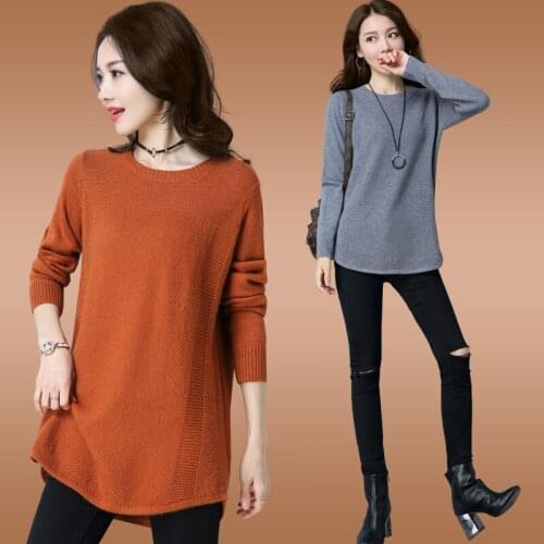 New Fashion 2021 Women Autumn Winter Long Sweater Pullovers Casual Warm Female Knitted Clothes Thick Warm Tops X706
