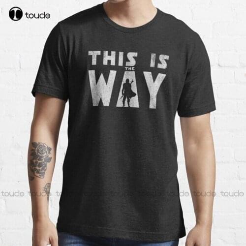 New This Is The Way Mando Retro Grey T-Shirt Cotton Tee Shirt anime t shirts Unisex