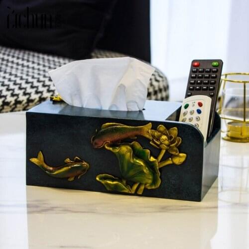 New Chinese Style Tissue Box Desktop Multi-Functional Paper Extraction Box Home Living Room