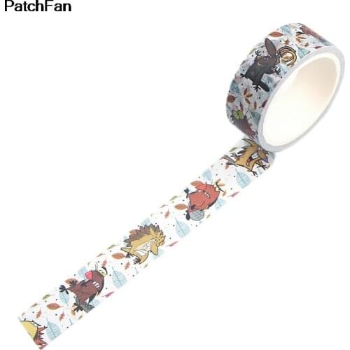 Patchfan Cartoon Beaver DIY Scrapbooking Sticky Adhesive Washi Paper Tape Animals Printed Patterns Stickers Decals A2379