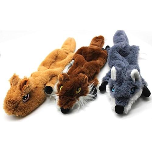 Dorakitten 1pc Dog Toy Plush Squeak Animal Shape Wolf Stuffed Animal Dog Chew Whistle Squeaky Dog Toys Pet Supplies Dog Favors