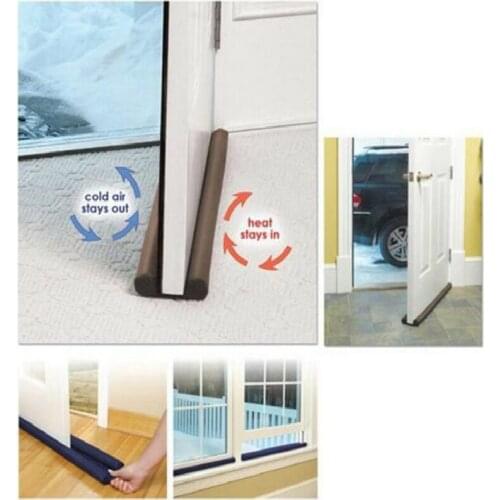 Useful Tools Coffee Color Twin Door Draft Dodger Guard Stopper Energy Save Doorstop Protector Doorstop Room Damage Safe For Kids