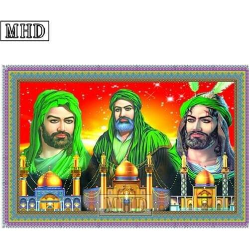 5d full square diamond painting "Allah" Muslim pattern 3d round diamond embroidery Islamic crafts Ramadan gift