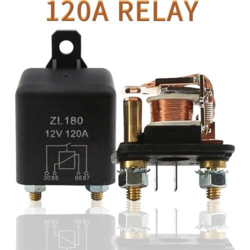 12 24 48V DC 120A Heavy Duty Split Charge Winch Relay Normally Open Type Contact Form for Car Van Boat Marine 45x45x45mm
