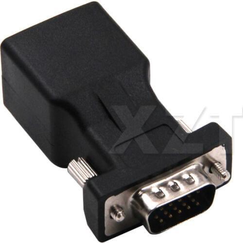 PZ 1 Pair VGA Extender Male Female to LAN RJ45 CAT5 CAT6 20M Network Cable Adapter Newest