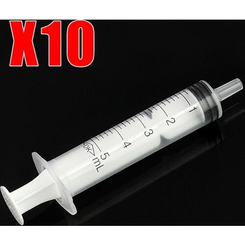 10 Pcs Blunt Tip Syringe Glue Syringe 5ml Plastic Syringe Injectors Ink Cartridge Pets Nutrient For Dispensing Adhesives