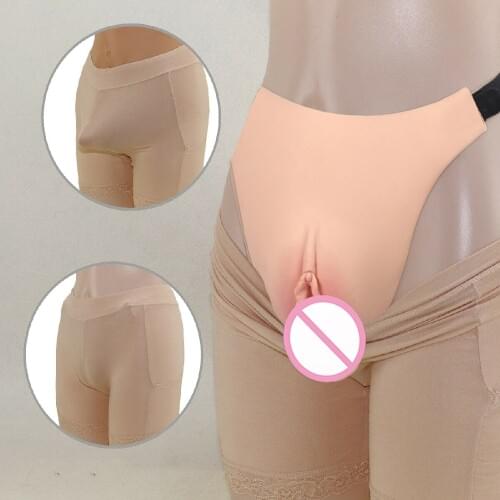 Silicone T-back Panty Fake Vagina Panties Invisible Vulva Crossdresser Cosplay