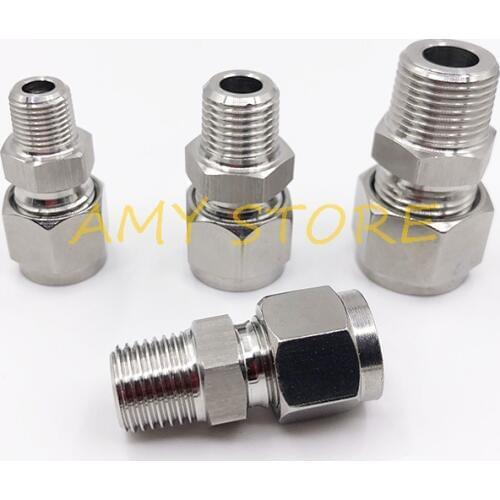 1Pc SS304 Stainless Steel Pipe Tube Quick Connector Ferrule Coupler Jointer DSJ-M,YDF-LOK,LOK 1/8" 1/4" 3/8" 1/2" 6 8 10 12mm