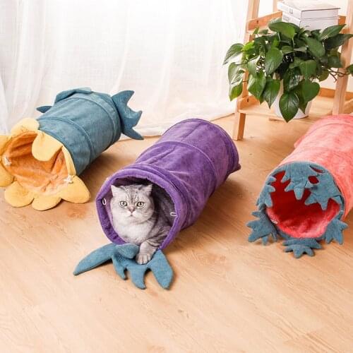 High Quality Folding Channel Tunnel Pet Cat Bed Small Dog Puppy Kennel Cat Sleeping Bag Warm Nest