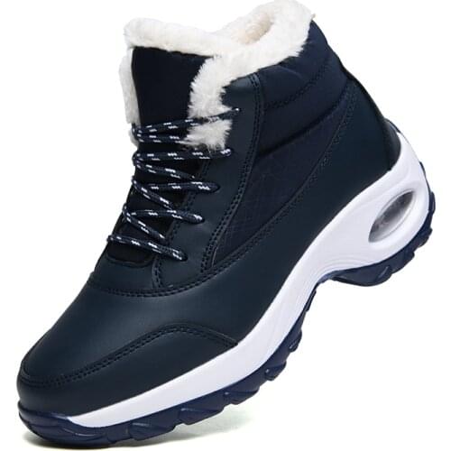 Woman Boots Pu Leathe Winter Waterproof Hiking Shoes Outdoor Slip-on Sport Shoes Trekking Sneakers Mountain Anti-Slippery