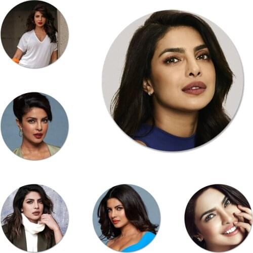 Priyanka Chopra A Miss World Icons Pins Badge Decoration Brooches Metal Badges For Clothes Backpack Decoration 58mm