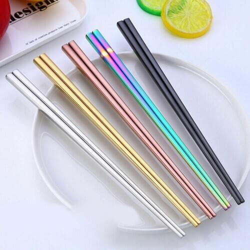 1Pair Stainless Steel Chopsticks Metal Chop Sticks Tableware Silver Gold Multicolor Wedding Party Festival Occasions