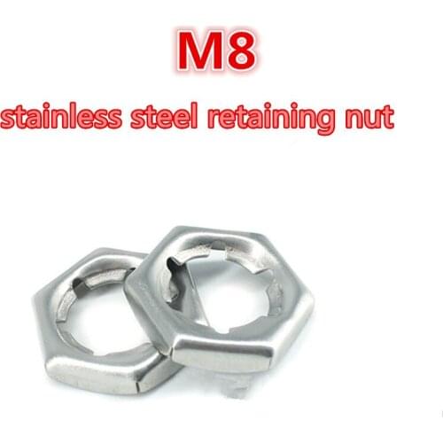 100pcs m8 a2 - 70 304 stainless steel / 304ss tight nut retaining nut securing nut