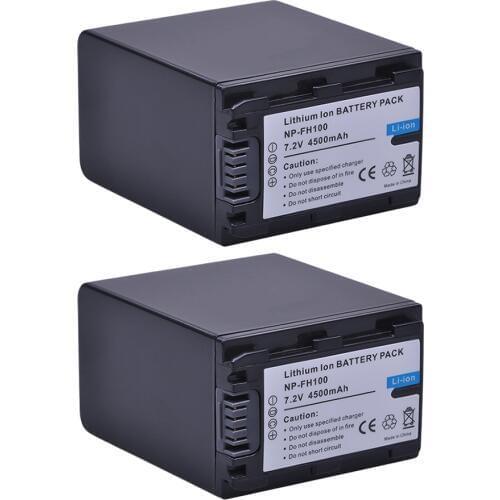 2Pc 4500mAh NP-FNP-FH100 NP FH100 Battery for Sony FH70 FH100 A230 A330 A290 A380 Alpha DSLR DSC-HX1 HX100 HX100V HDR-TG1E TG3