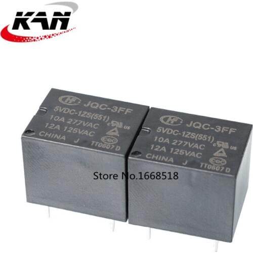 20PCS/lot Power relays HF3FF JQC-3FF-5VDC-1ZS JQC-3FF-9VDC-1ZS JQC-3FF-12VDC-1ZS JQC-3FF-24VDC-1ZS 10A250VAC 5pin