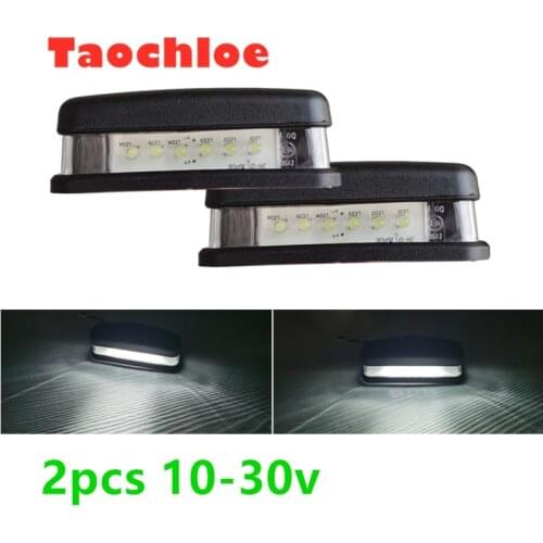 2x 10-30v 6LED License Plate Light Rear Number Plate Lamp For Truck Trailer Caravan For Land Rover Defender 1990-2016 plate Lamp