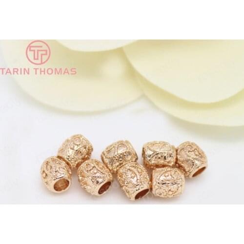 10PCS 5.5x5MM 24K Champagne Gold Color Plated Brass Oval Spacer Beads Bracelet Beads High Quality Diy Jewelry Accessories