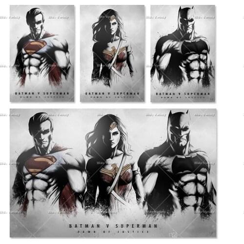Marvel Superhero Superman Batman Wonder Woman Abstract Poster Wall Art Canvas Painting Living Room Bedroom Decoration Cuadros