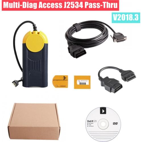 V2018.3 Multi-Diag Access J2534 Pass-Thru OBD2 Device Multidiag Car Diagnostic Tool With Multi Languages Free Shipping