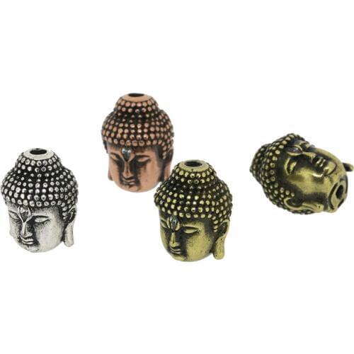 Dankaishi Buddha Head Fashion Jewelry Accessories for Bracelet DIY Handmaking Vintage Style Gold Color Pave with Rhinestone Gift