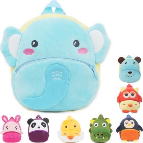 Baby Cartoon Animal Plush Backpack Preschool Class Early Education Small School Bag Candy Snack Children Bag