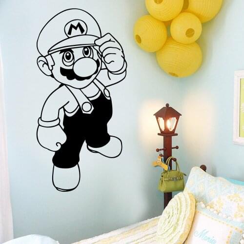 Diy Super Mario Self Adhesive Vinyl Wall Sticker Game Art Decal For Kids Rooms Home Decor Background Wall Art Decor