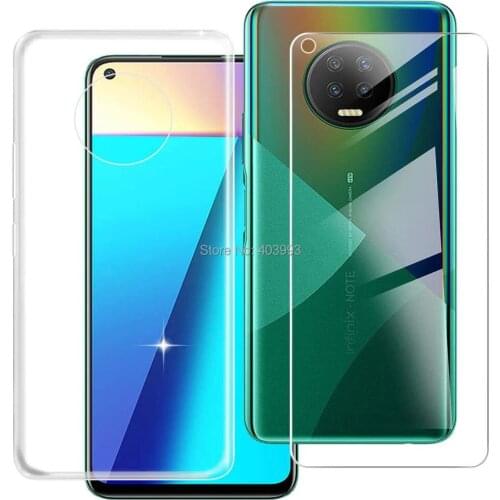 For Infinix Note 7 Soft Case For Infinix Note 7 Tempered glass Luxury Soft TPU Phone Case With Tempered glass For Infinix Note 7