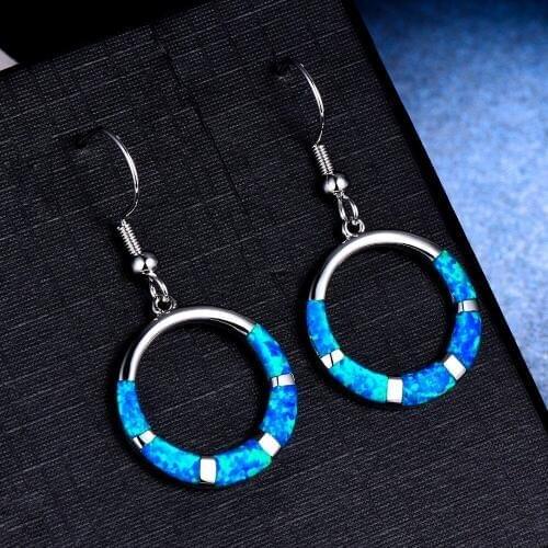 Hermosa Elegant Natural Mystic Opal Dangle Earrings For Women 1 1/2 Inch