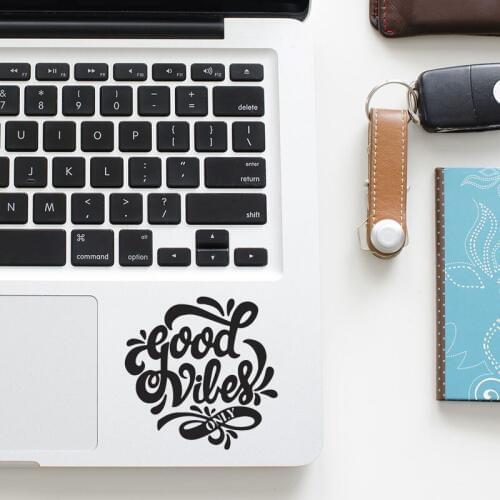 Good Vibes Only Quote Art Decal Laptop Trackpad Sticker for Macbook Pro Air Retina 11 12 13 15 inch Mac Notebook Touchpad Skin