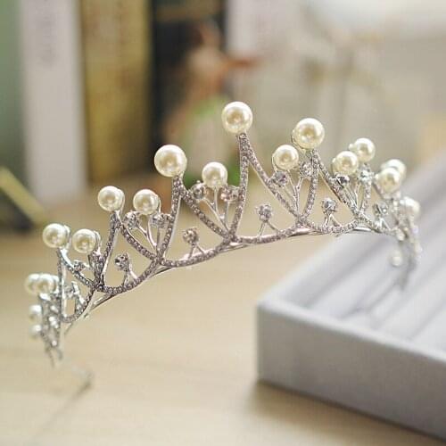 Imitation Pearl Crystal Wedding Bridal Tiara Crown Rhinestone Headbands Hair Hairband Jewelry Accessories