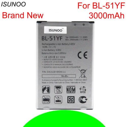 ISUNOO 10pcs/lot 3000mAh BL-51YF Battery for LG G4 H815 H818 H810 VS999 F500 Battery Replacement