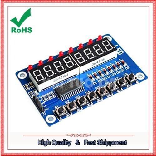 TM1638 button digital LED display module (8 digits \ LED \ button) electronic module board