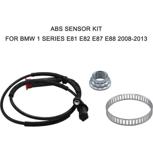 ABS Sensor Kit Rear Wheel ABS Reluctor Ring + Gear Ring + Hub Nut Replacement for BMW 1 Series E81 E82 E87 E88 2008-2013
