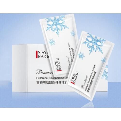 Fullerene Niacinamide Bouncing Ice Facial Mask Moisturizing Hydrating Shrinking Pores Skin Mask