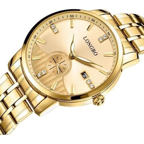 Relogio masculino LONGBO Luxury Brand Full Stainless Steel Analog Display Date women Quartz Watch lady Business Watch 80436