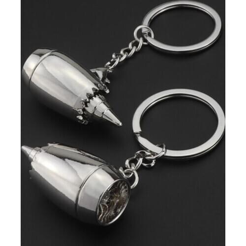 New Creative Airplane Turbine Pendant Key Ring Fashion Keychain Storage Keys Portable Engine Jewelry Silver Decoration