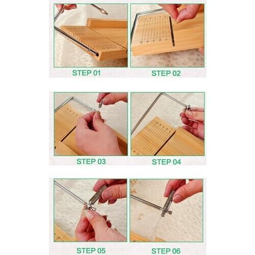 Wood Stainless Steel Soap Cutter Soap Making Craft Cutting Tools with Wire Slicer for DIY Christmas, Wedding Soap Gift