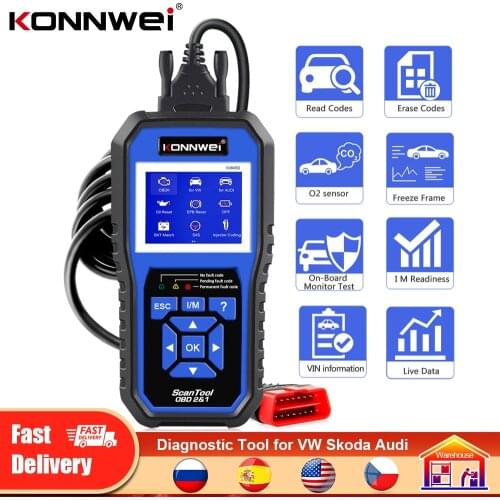 KONNWEI OBD2 Obd 2 Scanner For Audi KW450 Diagnostic Tool for VW Skoda Audi b4 a5 a1 80 100 Oil ABS EPB DPF SRS Reset Car Tools